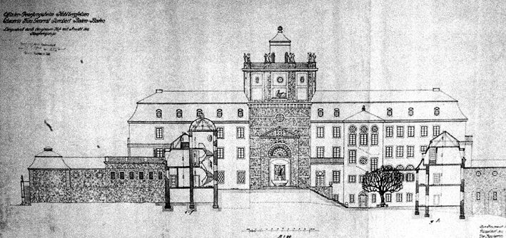 Entwurf für das Offiziersgenesungsheim Bühlerhöhe (Innenhof) von Wilhelm Kreis